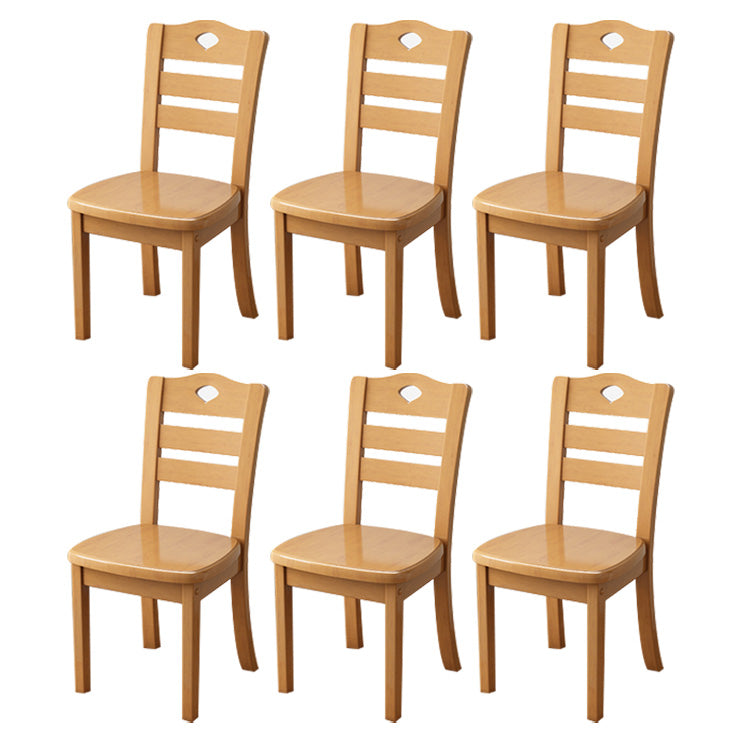 Contemporary Wood Side Chair Armless Ladder Back Dining Chair for Home Use