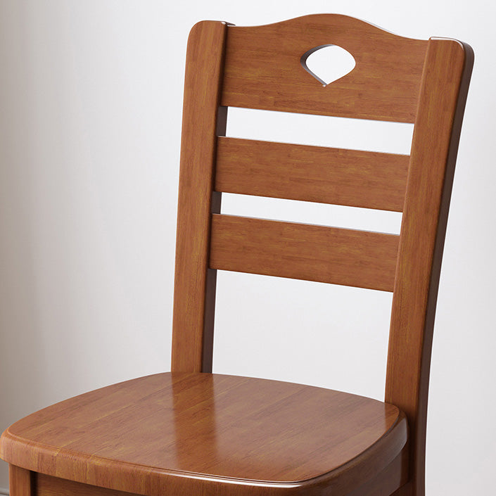Contemporary Wood Side Chair Armless Ladder Back Dining Chair for Home Use