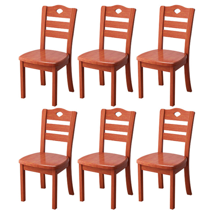 Contemporary Wood Side Chair Armless Ladder Back Dining Chair for Home Use