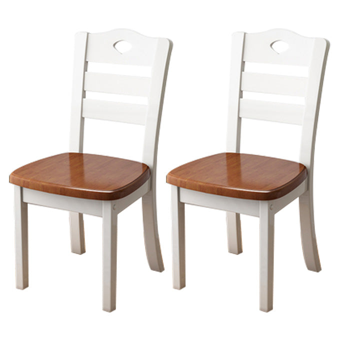 Contemporary Wood Side Chair Armless Ladder Back Dining Chair for Home Use