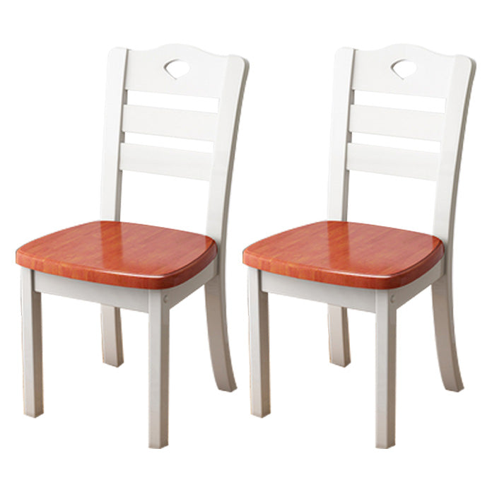 Contemporary Wood Side Chair Armless Ladder Back Dining Chair for Home Use