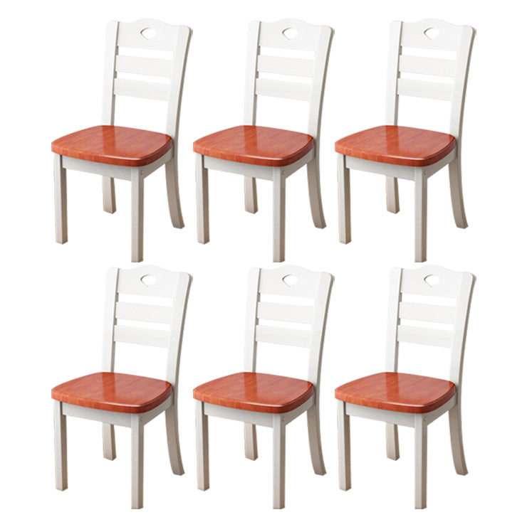 Contemporary Wood Side Chair Armless Ladder Back Dining Chair for Home Use