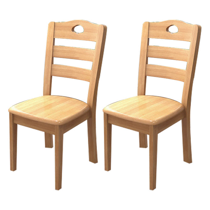 Contemporary Wood Side Chair Armless Ladder Back Dining Chair for Home Use