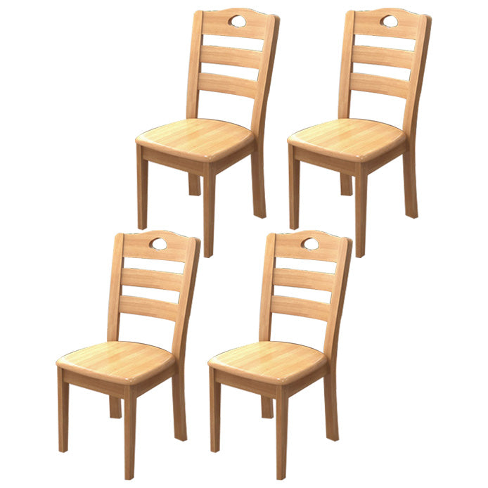 Contemporary Wood Side Chair Armless Ladder Back Dining Chair for Home Use