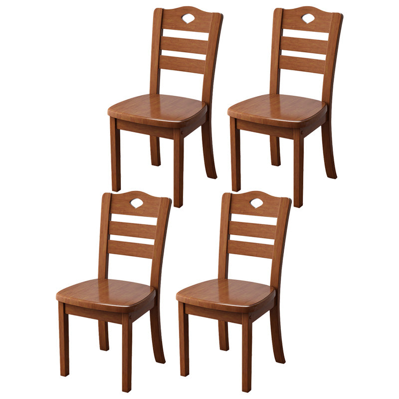 Contemporary Wood Side Chair Armless Ladder Back Dining Chair for Home Use