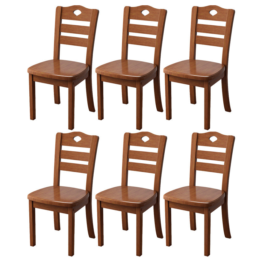 Contemporary Wood Side Chair Armless Ladder Back Dining Chair for Home Use