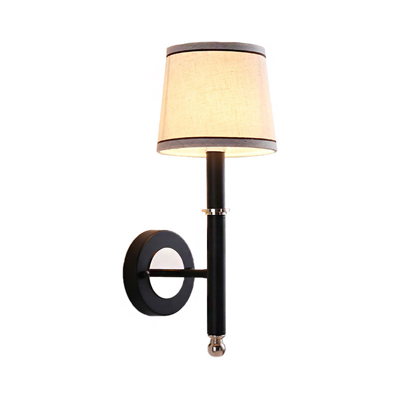 16"/18.5" W Cone Wall Mount Lighting Minimalism Metallic 1 Light Black/Flaxen Wall Sconce Light for Bedroom