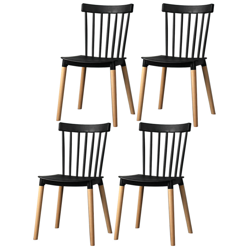Contemporary Style Dining Room Chair Slat Back Stackable Side Chair for Kitchen