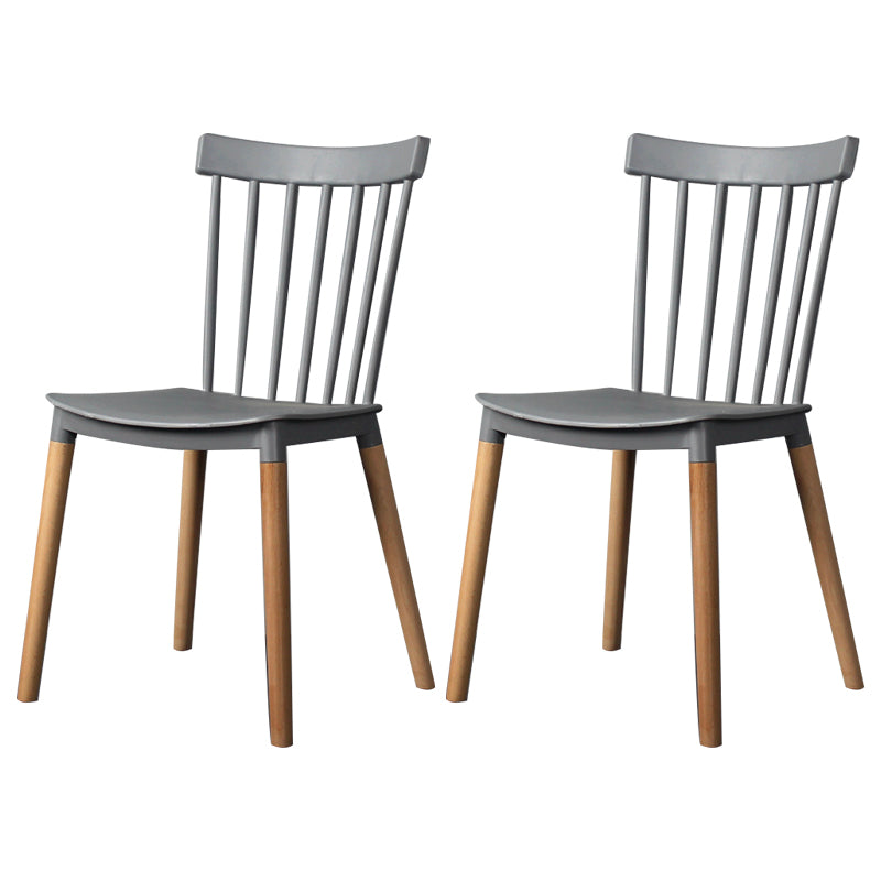 Contemporary Style Dining Room Chair Slat Back Stackable Side Chair for Kitchen