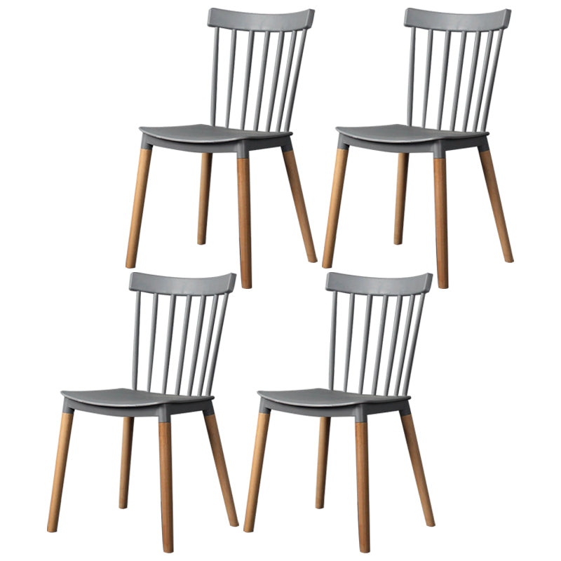 Contemporary Style Dining Room Chair Slat Back Stackable Side Chair for Kitchen