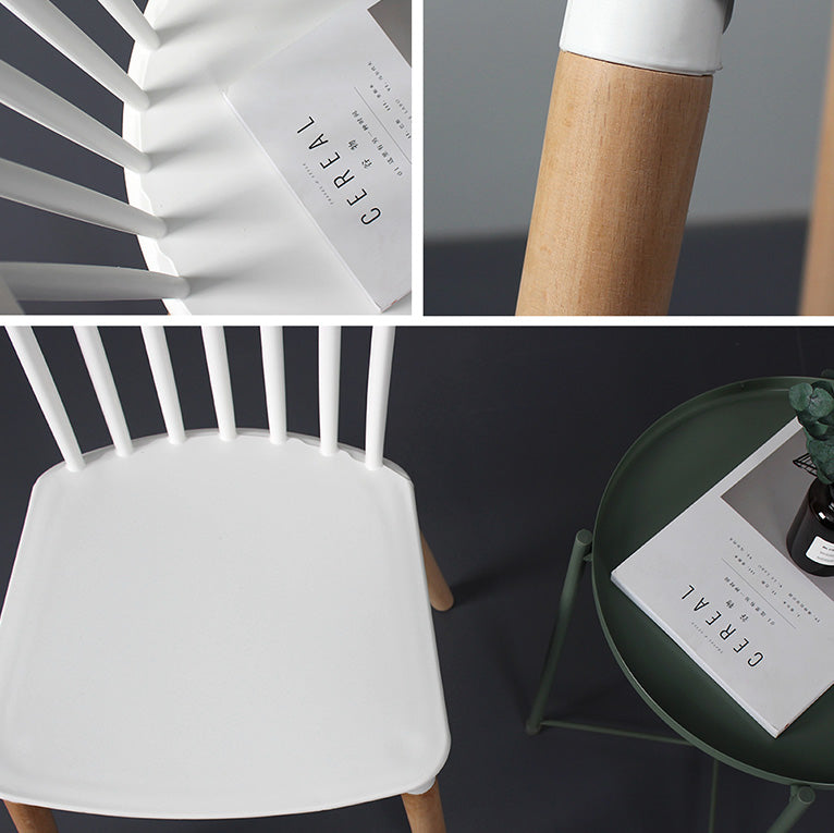Contemporary Style Dining Room Chair Slat Back Stackable Side Chair for Kitchen