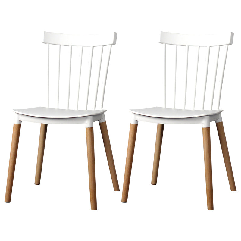 Contemporary Style Dining Room Chair Slat Back Stackable Side Chair for Kitchen