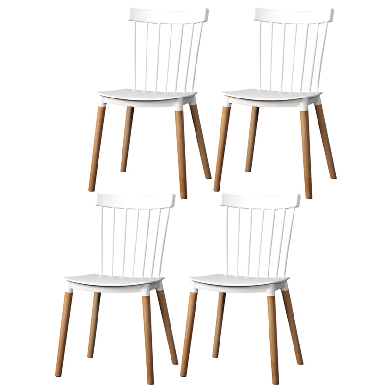 Contemporary Style Dining Room Chair Slat Back Stackable Side Chair for Kitchen