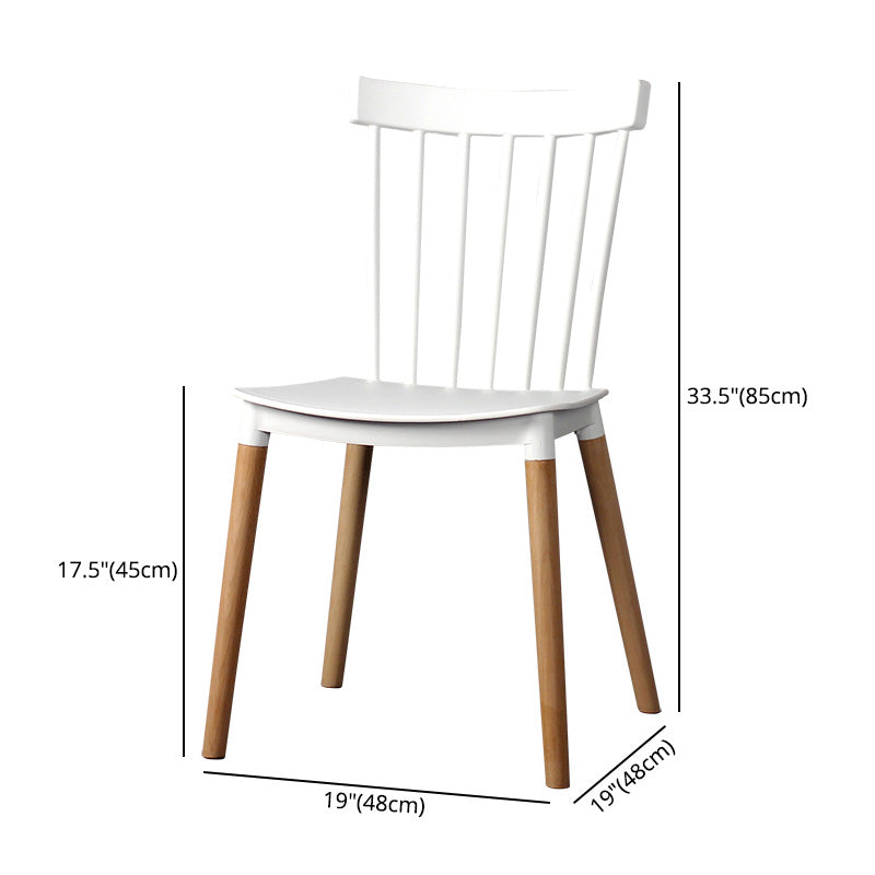 Contemporary Style Dining Room Chair Slat Back Stackable Side Chair for Kitchen