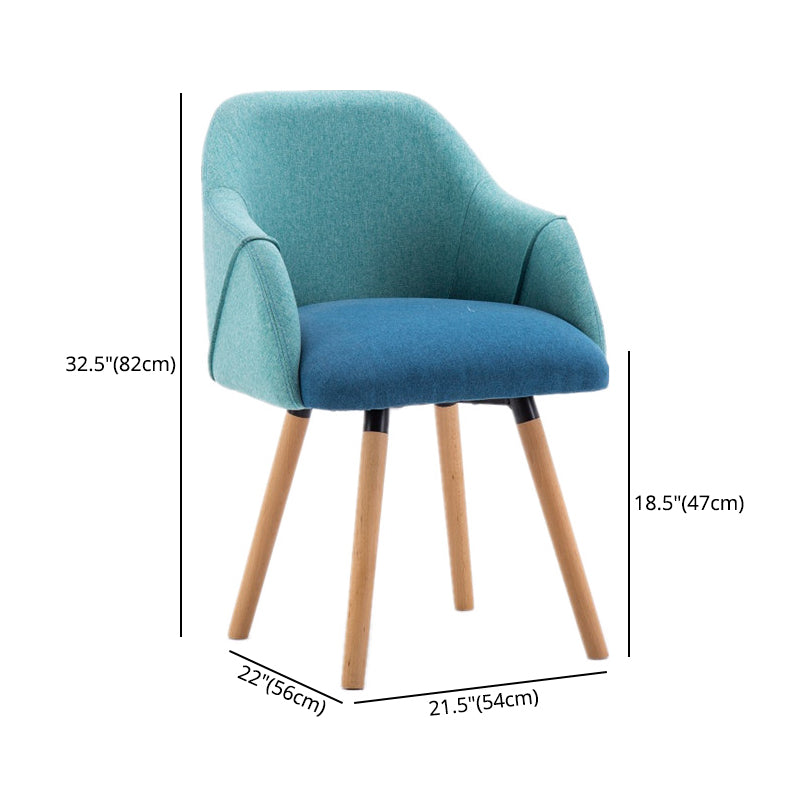 Nordic Style Solid Wood Dining Room Chair Upholstered Arm Chair for Home Use