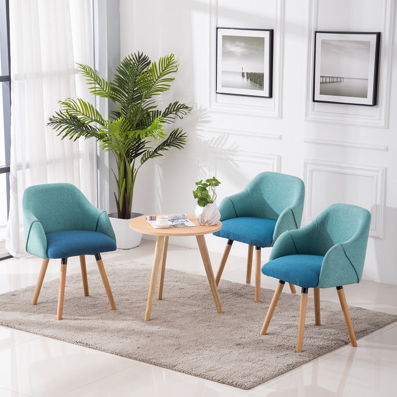 Nordic Style Solid Wood Dining Room Chair Upholstered Arm Chair for Home Use