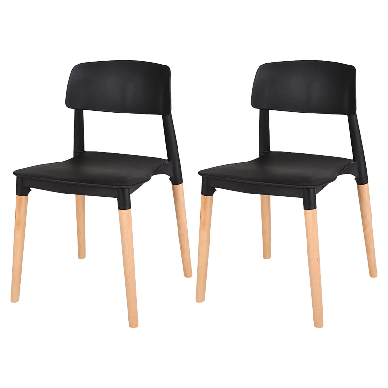 Modern Style Plastic Dining Chair Open Back Dining Side Chair for Kitchen