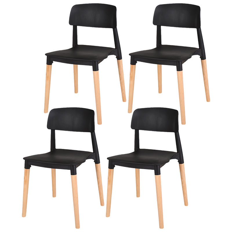 Modern Style Plastic Dining Chair Open Back Dining Side Chair for Kitchen