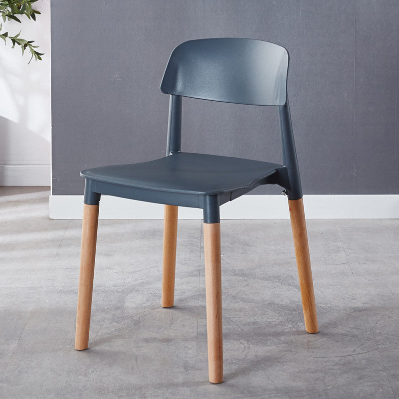 Modern Style Plastic Dining Chair Open Back Dining Side Chair for Kitchen