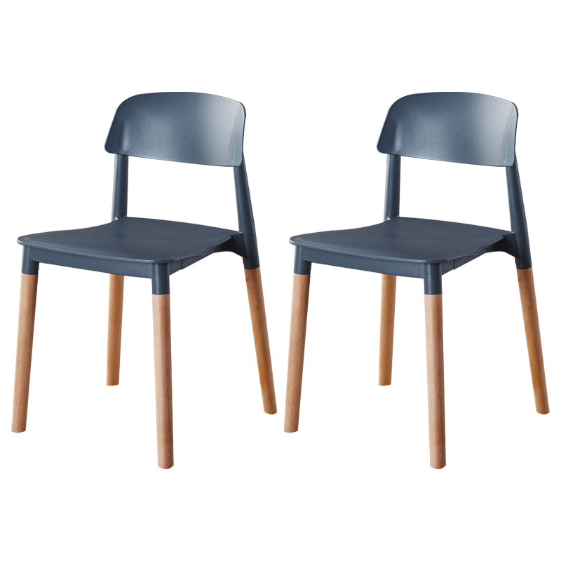 Modern Style Plastic Dining Chair Open Back Dining Side Chair for Kitchen