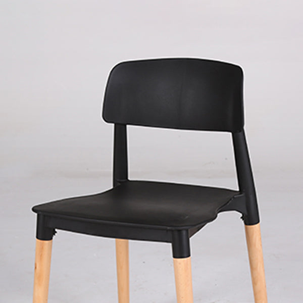 Modern Style Plastic Dining Chair Open Back Dining Side Chair for Kitchen
