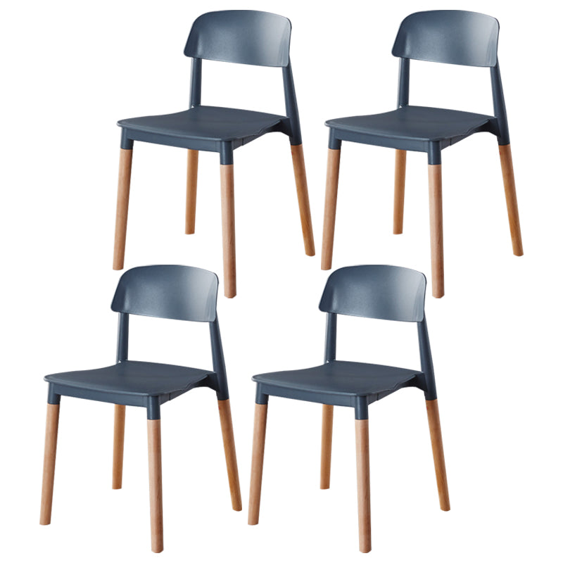 Modern Style Plastic Dining Chair Open Back Dining Side Chair for Kitchen