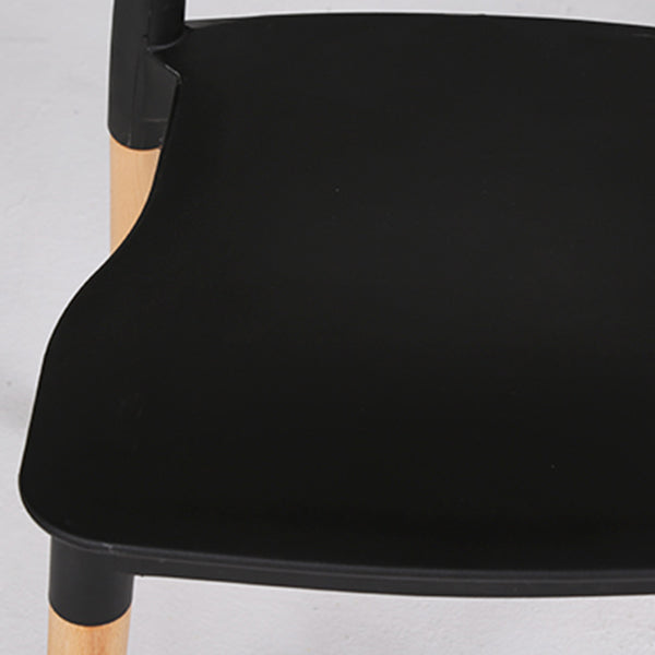 Modern Style Plastic Dining Chair Open Back Dining Side Chair for Kitchen