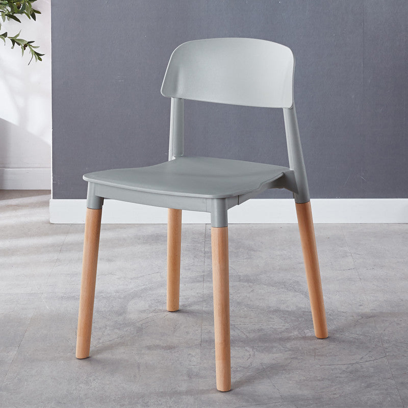 Chaise de salle à manger en plastique de style moderne, chaise latérale de salle à manger à dossier ouvert pour la cuisine