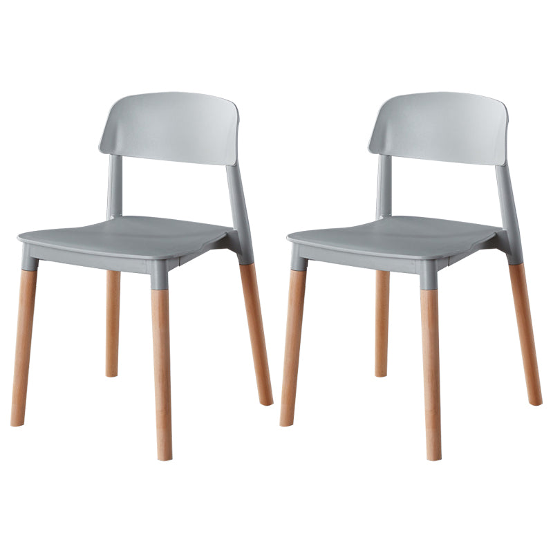 Modern Style Plastic Dining Chair Open Back Dining Side Chair for Kitchen