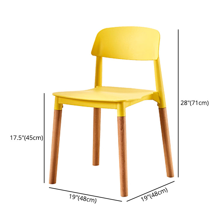 Chaise de salle à manger en plastique de style moderne, chaise latérale de salle à manger à dossier ouvert pour la cuisine