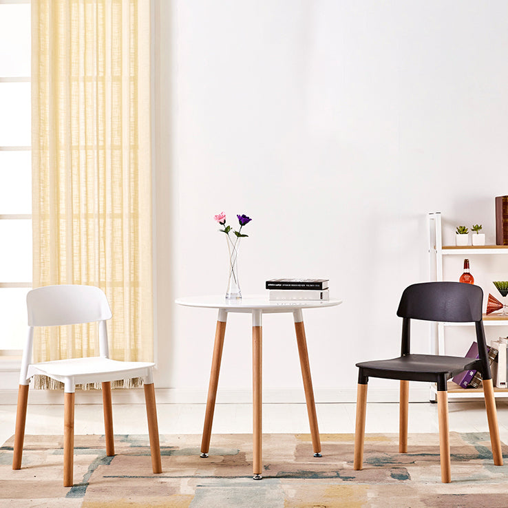 Modern Style Plastic Dining Chair Open Back Dining Side Chair for Kitchen