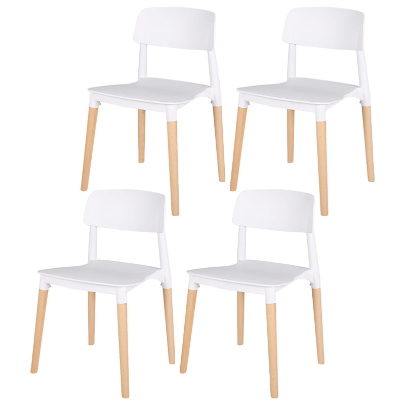 Modern Style Plastic Dining Chair Open Back Dining Side Chair for Kitchen