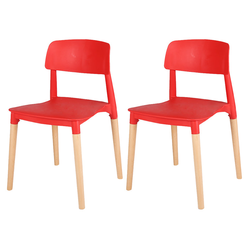 Modern Style Plastic Dining Chair Open Back Dining Side Chair for Kitchen
