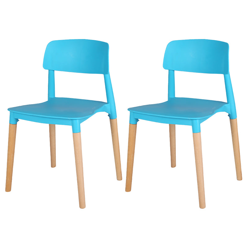 Modern Style Plastic Dining Chair Open Back Dining Side Chair for Kitchen
