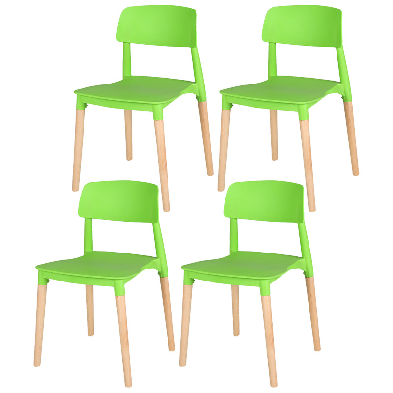Modern Style Plastic Dining Chair Open Back Dining Side Chair for Kitchen