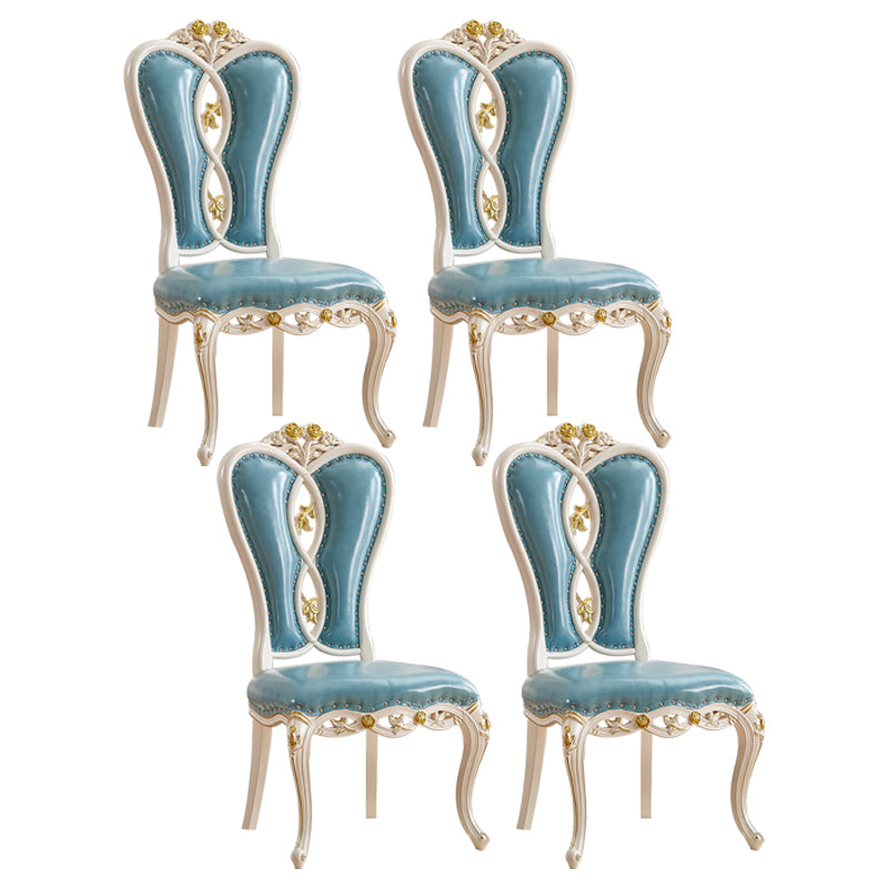 Victorian Style Solid Wood Dining Room Chair Armless Open Back Dining Side Chair for Home Use