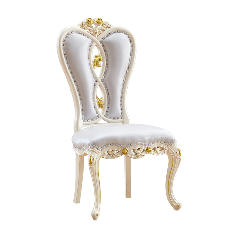 Victorian Style Solid Wood Dining Room Chair Armless Open Back Dining Side Chair for Home Use