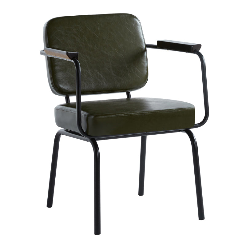 Industrial Style Upholstered Side Chairs with 4 Metal Black Legs Dining Chairs