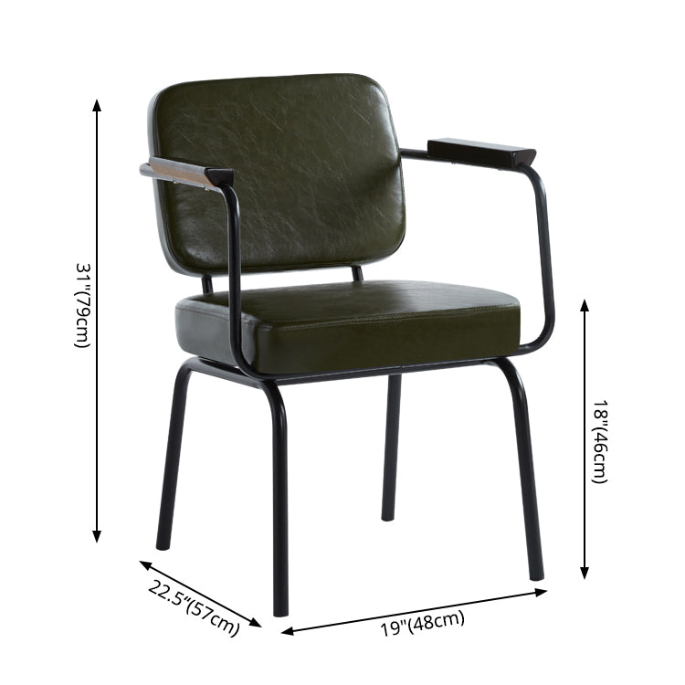Industrial Style Upholstered Side Chairs with 4 Metal Black Legs Dining Chairs