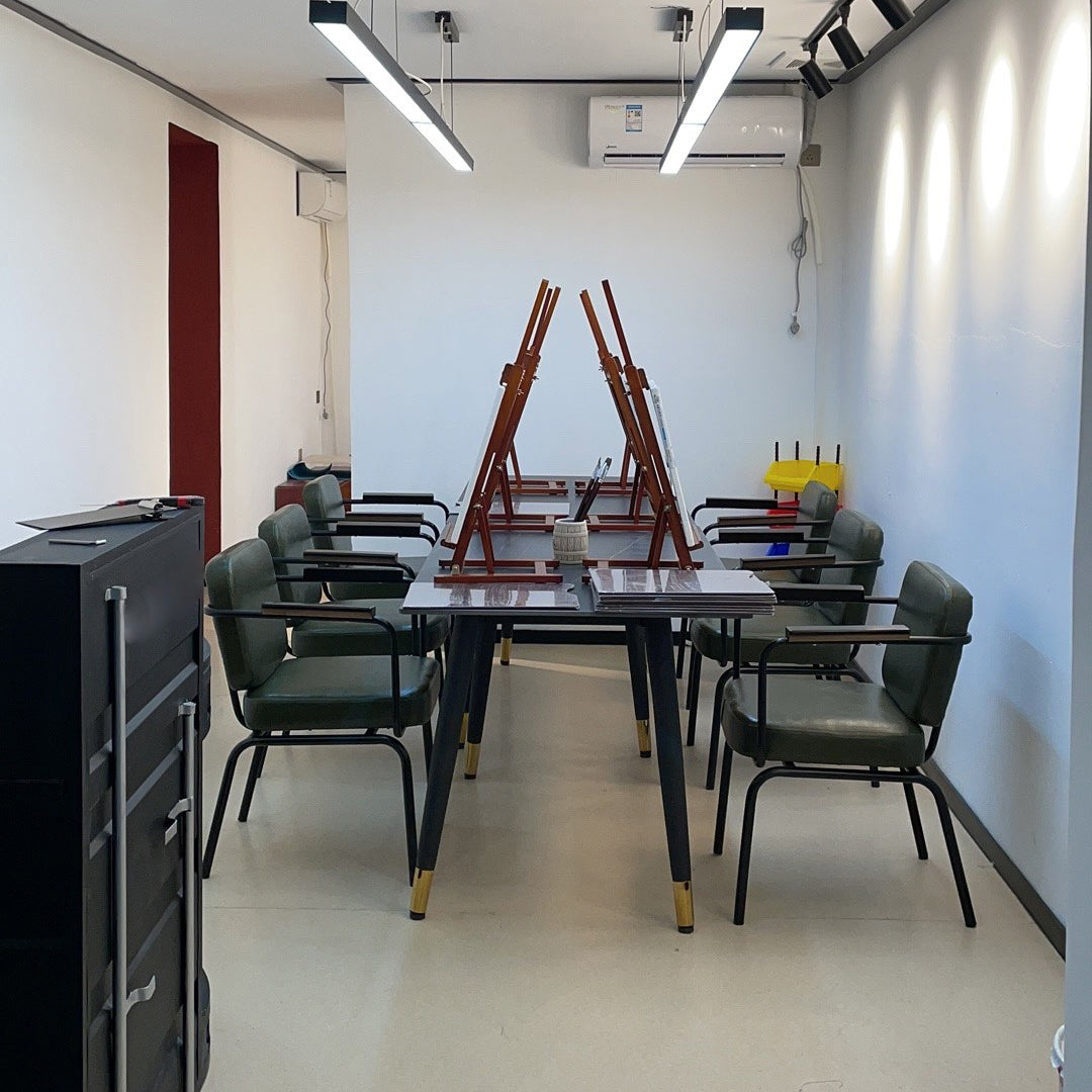 Industrial Style Upholstered Side Chairs with 4 Metal Black Legs Dining Chairs