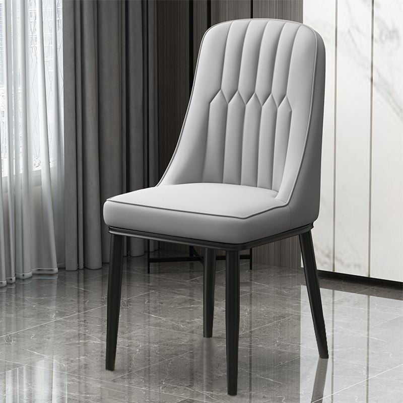 Scandinavian Style Metal Dining Chairs Dining Room Armless Parsons Chair