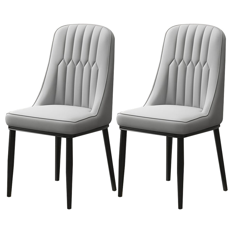 Scandinavian Style Metal Dining Chairs Dining Room Armless Parsons Chair