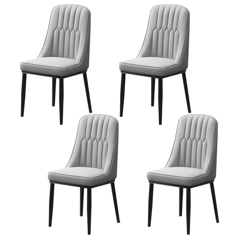 Scandinavian Style Metal Dining Chairs Dining Room Armless Parsons Chair