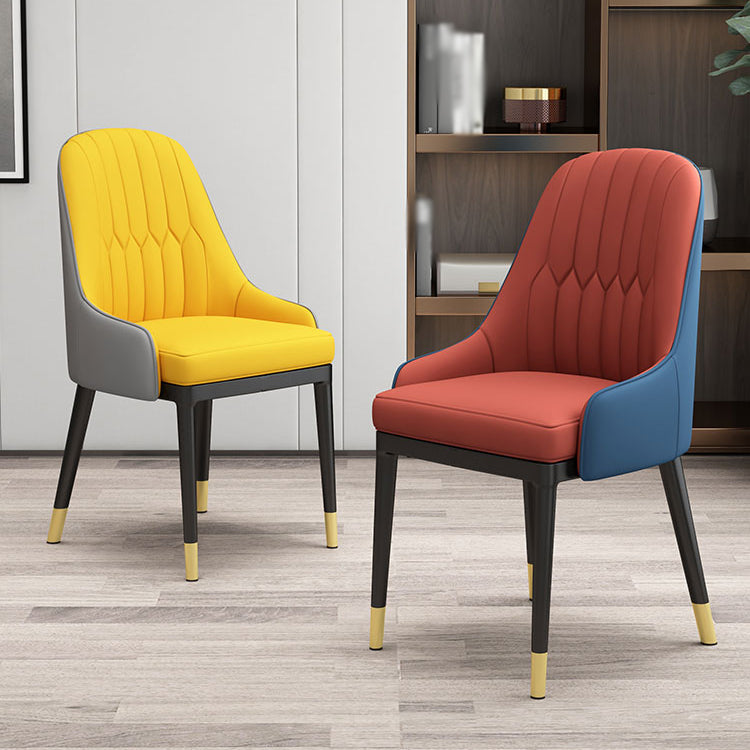 Scandinavian Style Metal Dining Chairs Dining Room Armless Parsons Chair