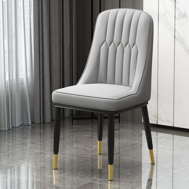 Scandinavian Style Metal Dining Chairs Dining Room Armless Parsons Chair