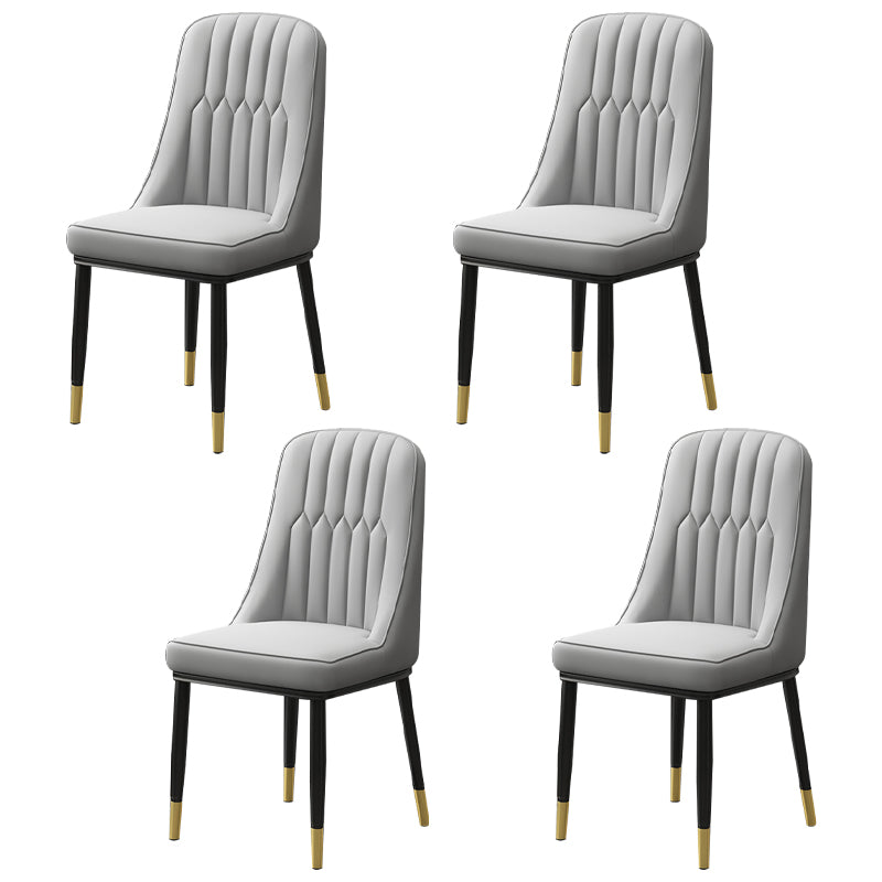 Scandinavian Style Metal Dining Chairs Dining Room Armless Parsons Chair