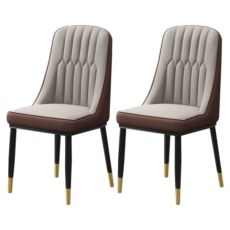 Scandinavian Style Metal Dining Chairs Dining Room Armless Parsons Chair