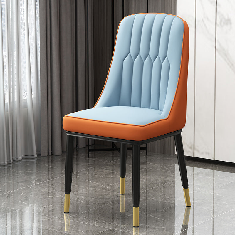 Scandinavian Style Metal Dining Chairs Dining Room Armless Parsons Chair