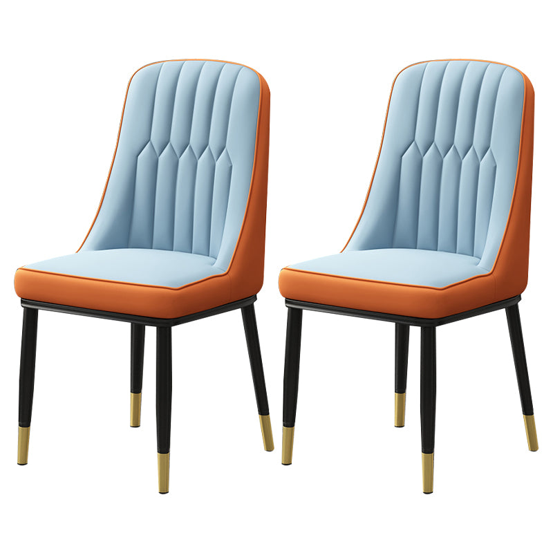 Scandinavian Style Metal Dining Chairs Dining Room Armless Parsons Chair