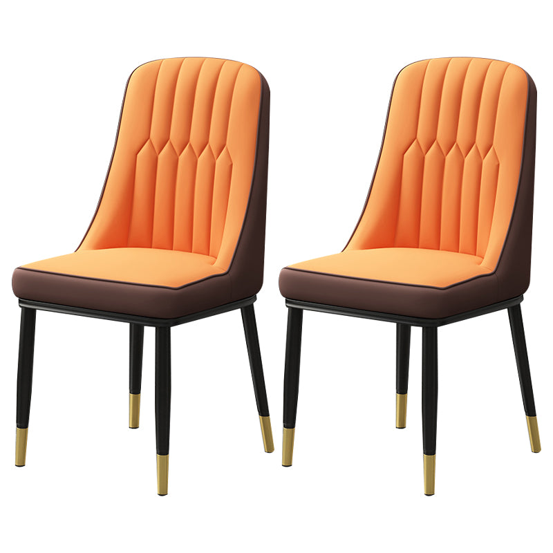 Scandinavian Style Metal Dining Chairs Dining Room Armless Parsons Chair